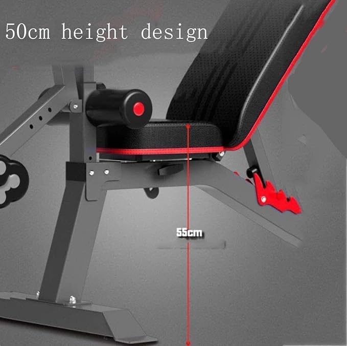 Adjustable Weight Bench Home Training Gym Weight Lifting, Weight Bench Adjustable Dumbbell Bench Foldable Sit-up Board Easy Storage Leg Fixation Dumbbells Fitne
