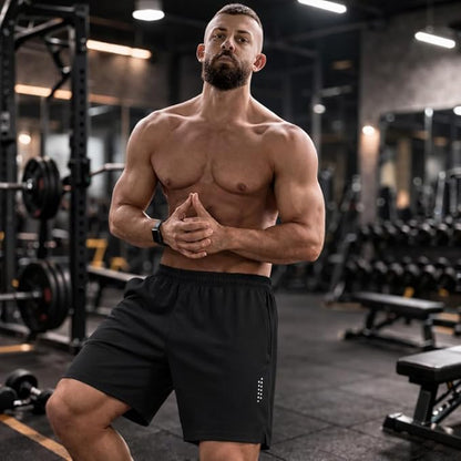 COOFANDY Mens Gym Athletic Shorts with Zipper Pockets Quick Dry 7" Workout Running Training Shorts