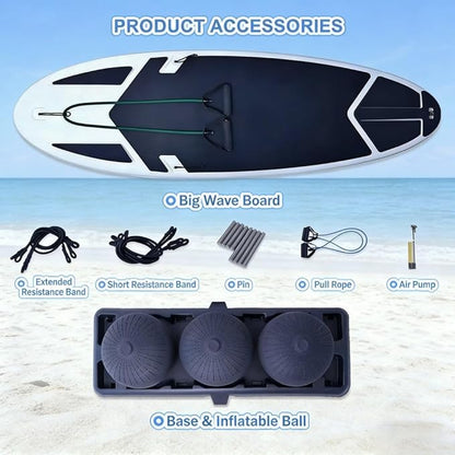Indoor Surf Trainer Machine with Balance Board, Home Gym Fitness Equipment for Core Strength, Agility and Coordination Training, Suitable for Surfing Skiing Practice