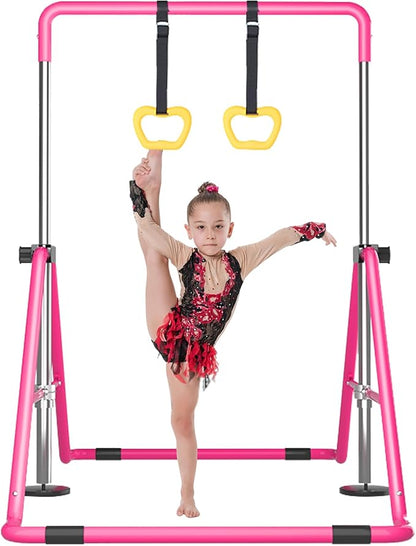 Kids Gymnastics Bar Gymnastic Equipment for Home Adjustable Height Gymnastic Training Bar Gymnastic Stuff for 3-7 Years Old Girls