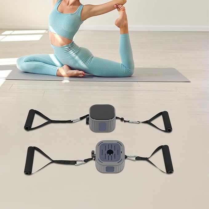Blue Workout Pump Set with Bands, Portable Exercise Band Kit Handles Door Anchor, Full Body Training Pump System for Home Gym Travel, 3 Resistance Levels, Lightweight Carry Bag