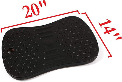 Seville Classics airLIFT Premium Anti Fatigue Wooden Balance Wobble Board Mat w/Massage Points, for Office Standing Desk, Home, Exercise, Therapy, Sports Training, Black, 20"W x 14"D