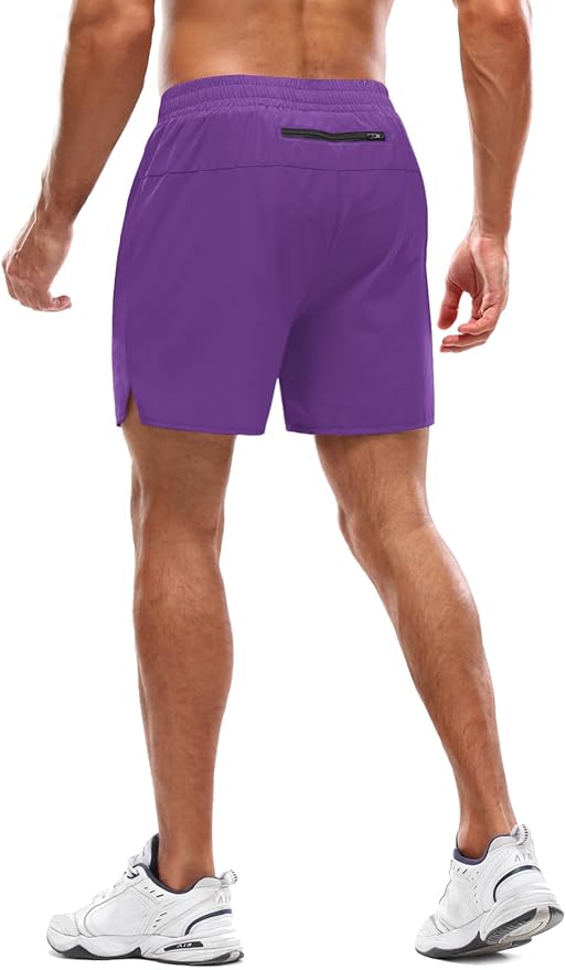 Aolesy Men's 2 in 1 Running Shorts 5" Workout Gym Athletic Shorts for Men Quick Dry Lightweight Training Shorts with Pockets
