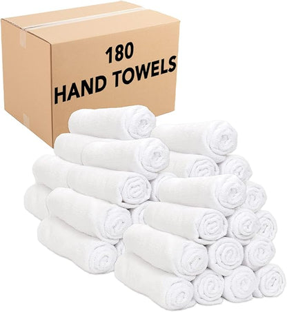 Arkwright Microfiber Gym Towel - (Case of 180) Bulk Soft Lightweight Quick Dry Hotel Quality Hand Towels, Sweat Absorbent, Perfect for Workout, Yoga, Spa, Bathroom, 15 x 24 in, White