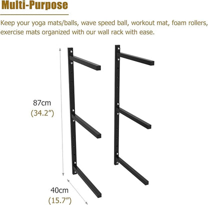 Ball Storage Holder Wall Mount Half Ball Balance Trainer Storage Rack, Sturdy Iron Exercise Ball Holder for Home Gym, Garage Wall & Fitness Workout