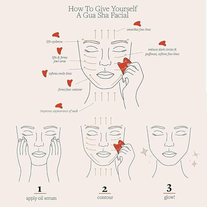Ditind Rose Quartz Gua Sha Facial Tools, GuaSha for Toxins/Prevents Wrinkles for Spa Acupuncture Therapy Trigger Point Treatment