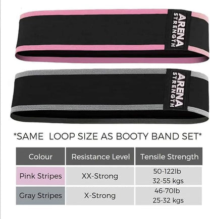 Arena Strength Fabric Booty Bands: Fabric Resistance Bands for Legs and Butt: 3 Pack Set. Perfect Workout Hip Band Resistance. Workout Program and Carry Case Included