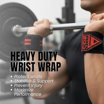 Wrist Straps for Weightlifting – 18” Heavy Duty Polyester Elastic Lifting Straps with Wrist Support, Gym Straps for Deadlifts, Pull Ups, Strength Training, Weight Lifting Accessories for Men & Women