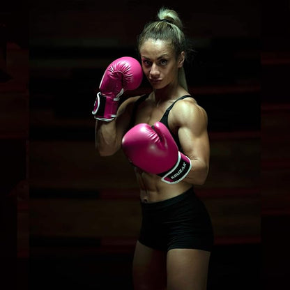 Kruzak Plain Focus Mitts and Boxing Gloves Set for Kickboxing and Muay Thai MMA Training - Fitness Kit with Punching Pads for Martial Arts and Karate