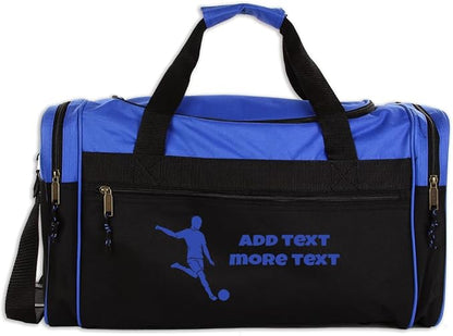 Personalized Sport Deluxe Duffel Bag With Custom Name & Text - Soccer