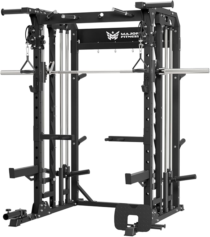B52 Machine Home Gym with Power Rack, Cable Crossover, Dual Pulley System, Landmine, and Multi-Grip Pull-Up Bar – Heavy-Duty Fitness Equipment for Strength Training and Full-Body Workouts