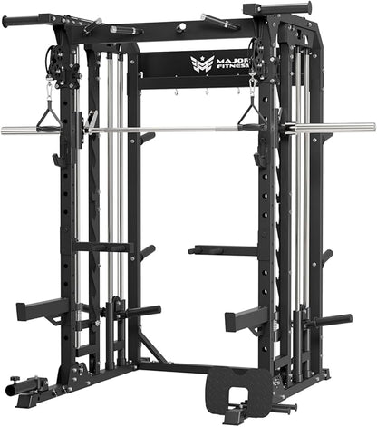 B52 Machine Home Gym with Power Rack, Cable Crossover, Dual Pulley System, Landmine, and Multi-Grip Pull-Up Bar – Heavy-Duty Fitness Equipment for Strength Training and Full-Body Workouts