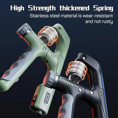 Hand Gripper Strengthener, Adjustable Resistance 22-220Lbs (10-100kg) Forearm Exerciser, Grip Strength Trainer for Muscle Building & Injury Recovery, Aerobic Hands