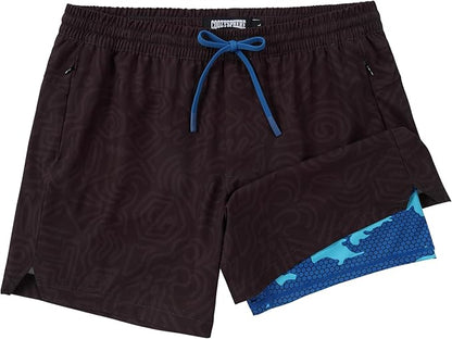 Men 2 in 1 Running Shorts with Compression Liner 5" 7" Quick Dry Workout Athletic Shorts with Pockets Towel Loop