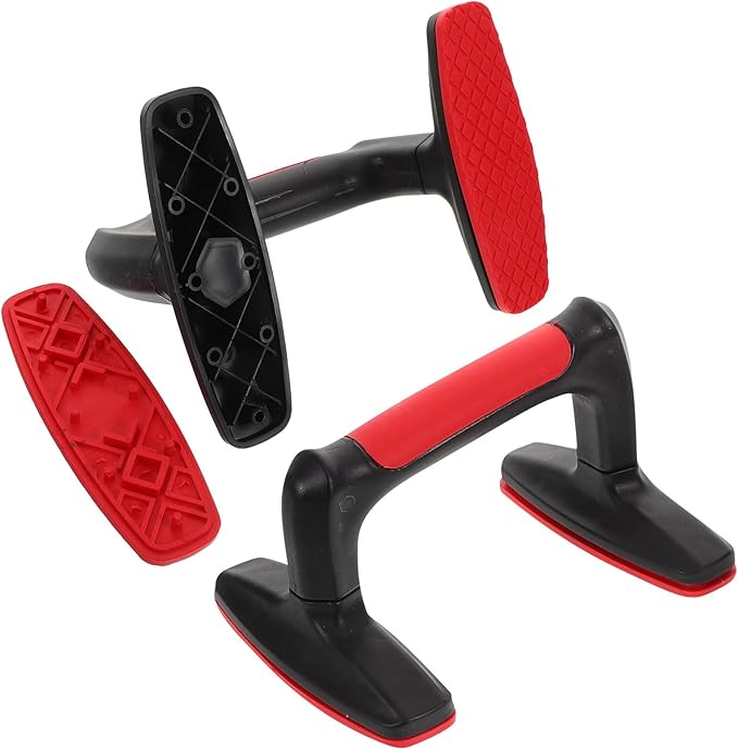2pcs Red Plastic Parallette Bars Push up Handles Non-slip Push up Helpers for Home Workout Strength Training and Chest Muscle Exercise