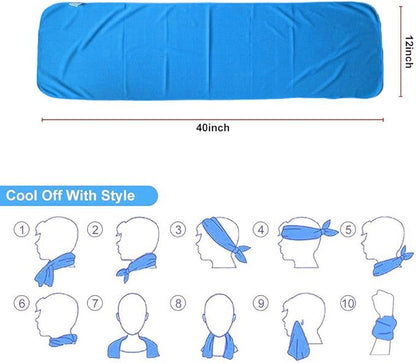 Sukeen 4 Pack Cooling Towels (40"x12"), Cooling Neck Wraps, Ice Towel, Soft Breathable Chilly Towel,Microfiber Towel for Yoga,Sport,Running,Gym,Workout,Camping,Fitness,Workout & More Activities