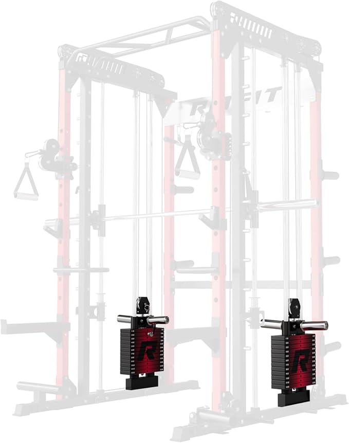 RitFit M1 Pro Smith Machine with Cable Crossover System, Multi-Function Squat Rack Power Cage for Home Gym, Power Rack and Packages