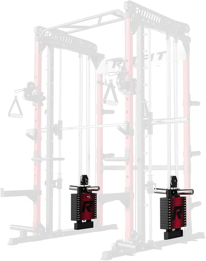 RitFit M1 Pro Smith Machine with Cable Crossover System, Multi-Function Squat Rack Power Cage for Home Gym, Power Rack and Packages
