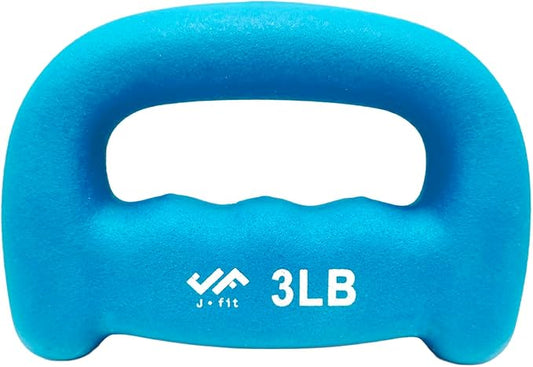 JFIT Neoprene D Grip Dumbbells - Single Weights 1LB-5LB - Premium Non-Slip, Hand Weights, Ergonomic Design