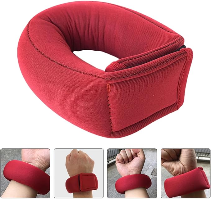 DOITOOL 2pcs Weighted Wrist and Ankle Weights Red Adjustable Sandbag Running Arm Weights for Walking Fitness Training