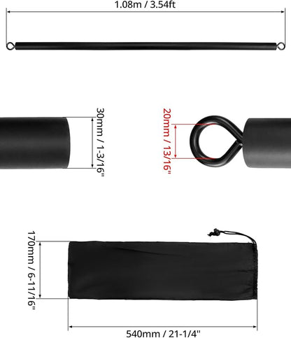 QWORK Resistance Band Bar Only, 108CM Adjustable Training Stick – Fits Most Loop Bands for Home, Gym & Travel Workouts