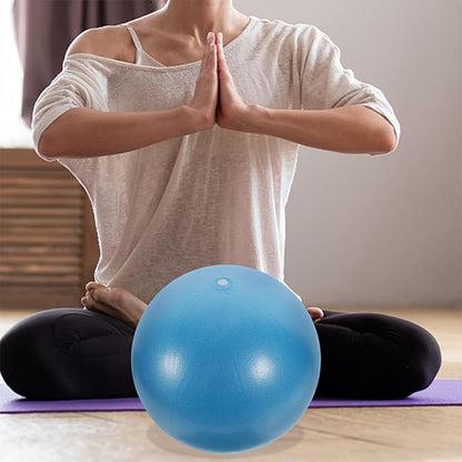 VICASKY Mini Pilates Ball 9-inch Fitness Core Strengthening Exercise Ball with Pump, Rhythmic Gymnastics and Balance Training Tool for Yoga, Physical Therapy, Indoor Workouts – Purple Blue
