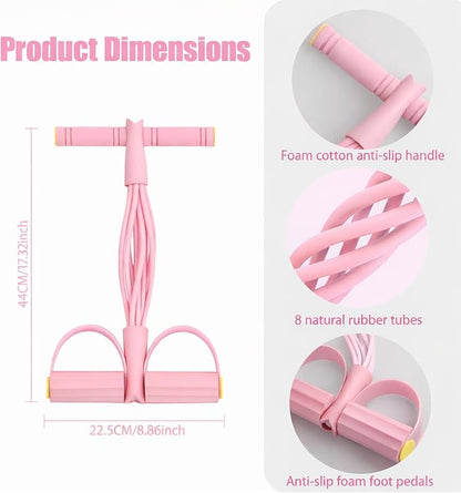 8-Tube Pedal Resistance Band with Handles, Multifunctional Pedal Resistance Band Made of Natural Rubber, Fashion Puller Exercise Equipment for Full Body Strength, Toning & Stretching