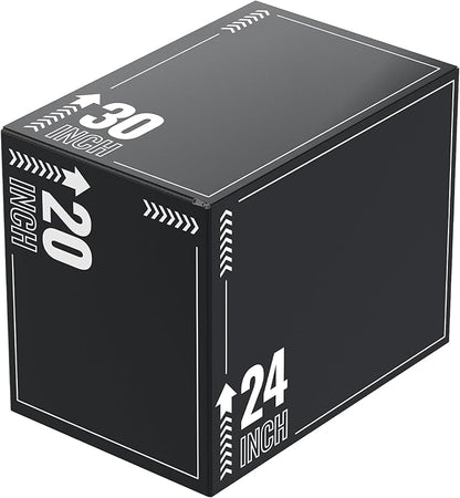 3-in-1 Plyometric Box, Jumping Exercise Equipment Trainer with Non-Slip Surface for Workout Training, Pro-Duty HIIT Exercise Foam Plyo Box, Home Gym