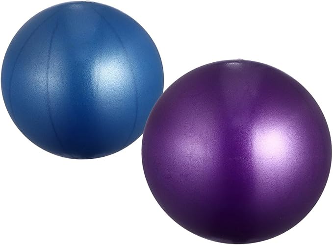 2pcs Anti-Burst Thickened PVC Exercise Yoga Balls Mini Pilates Balancer Fitness Stability Trainer for Core Workout and Physical Therapy at Home Or Gym (15-35cm, Blue Purple)