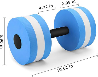 Carperipher Water Aerobics Set for Aquatic Exercise, Pool Fitness Equipment Foam Water Dumbbell Set, New Upgrade Aquatic Dumbbells and Foam Swim Aquatic Cuffs, Water Workout Fitness Tool