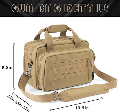 VEAGIA Range Bag,Pistol Case,Gun Range Bags For Handguns And Ammo Pouch 2 Pistols Soft Carrying Shooting Bag