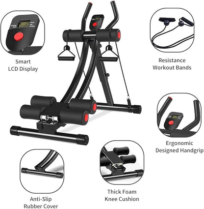 Fitlaya Fitness Core & Abdominal Trainers AB Workout Machine Home Gym Exercise Machine Ab Cruncher Foldable Fitness Equipment