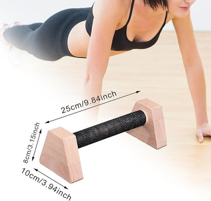 Colaxi 2 Pieces Push up Stands Pushup Handles Wood Exercise Calisthenics Bar Aerobics Anti Slip Parallettes Home Workout Equipment