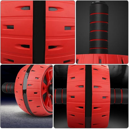 Ab Roller Wheel with Knee Pad Red Abdominal Muscle Trainer Wheel for Core Strength Exercise Suitable for Home Gym and Workout