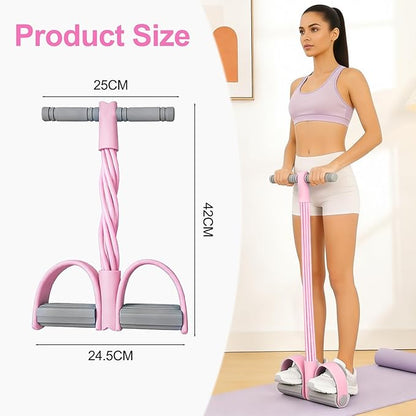 8-Tube Pedal Resistance Band with Handles, Multifunction Foot Pedal Tension Rope Fitness Equipment, Natural Rubber Exercise Puller for Abs, Arms, Waist & Leg Training