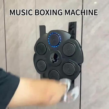 Smart Music Boxing Machine Interactive Punching Trainer with Boxing Gloves Reaction Training with Fun for Adults Kids Seniors Hand-Eye Coordination Unisex Wall Mounted