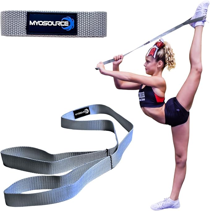 Myosource Kinetic Bands Cheerleading Flexibility Stunt Strap - Improve Stretching and Stunts for Cheer Dance Gymnastics & Physical Therapy – Stocking Stuffers Present for Kids Girls Adults - 12 Colors