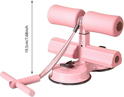 Sit Up Bar, Portable Sit Up Exercise Equipment with 2 Strong Suction Cups and Adjustable Foot Holder, Abdominal Core Trainer for Home Gym, Sit-Up Assistant Device for Abs Workouts & Core Exercises