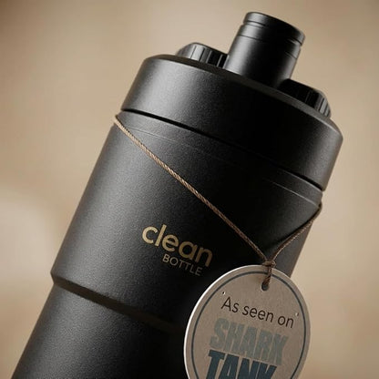 The Clean Hydration Co Insulated Bike Water Bottle 23 oz | Easy Clean Nozzle, Easy Squeeze Sports Bottle | BPA Free Cycling Bottle for Road & Mountain Biking, Gym & Travel | Matte Black