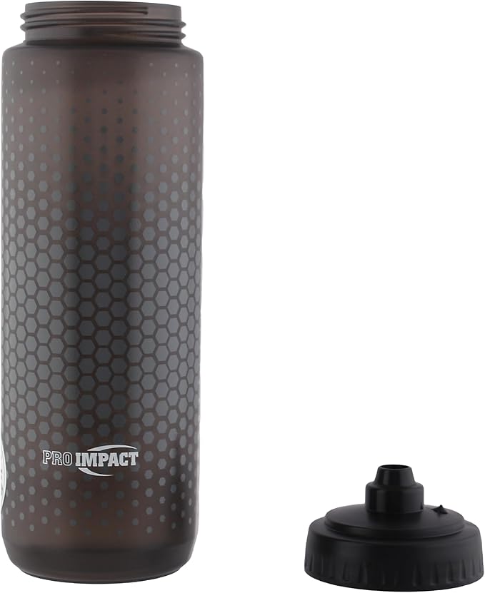 Pro Impact 28 Oz Squeeze Bottles Sports Water Bottle - Multipurpose Reusable Water Bottle for Training, Gym – Wide Mouth Squirt Bottles for Liquids – Soft Squeeze Gym Water Bottle Fast Flow - Black