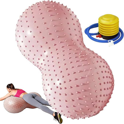Groundnut Shape Exercise Ball, Balance Training Tool, Work Out Ball with Pump, Pregnancy Fitness Accessory, Versatile Kids Supply Inside Houses and Steady Office Tool for Women