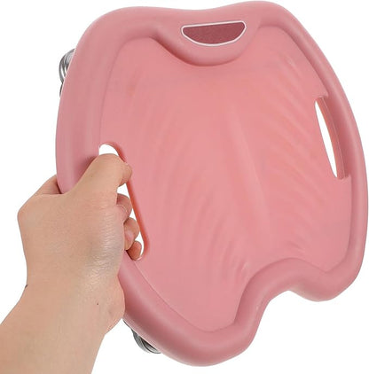 PRETYZOOM 4-wheel Ab Roller Core Strengthening Abdominal Trainer with Quiet Sliding Wheels and Knee Pad, Pink Fitness Equipment for Home and Travel Exercise