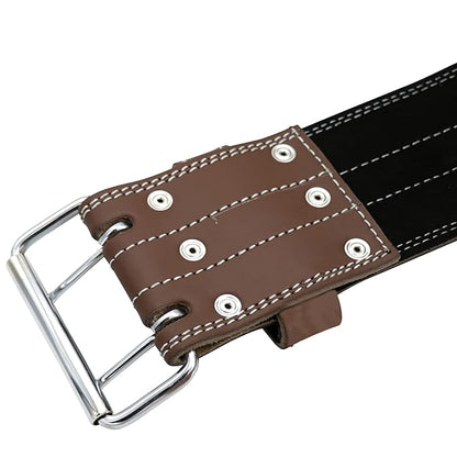 G4 Vision Genuine Leather Power Weight Lifting Adjustable Belt 4" Gym Fitness Bodybuilding Back Support Weightlifting Heavy Workout (Medium, Brown)