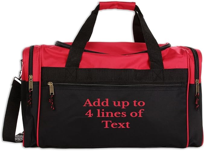 Personalized Sport Deluxe Duffel Bag With Custom Name & Text - Text Only