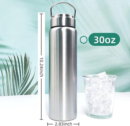 CDJ 32 OZ Uninsulated Single Wall Stainless Steel Water Bottle, Reusable Metal Water Bottle for Sports, Leakproof and Durable, Perfect for Hiking, Gym, Picnics, and Outdoor Activities