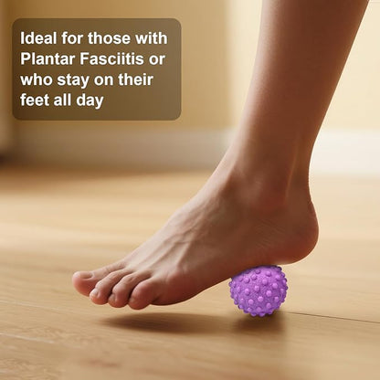 Massage Ball Set, Plantar Fasciitis Relief Foot Pain Therapy - Trigger Point, Heel Spur, Sore Muscle- Back, Arm, Neck, Shoulder, Leg Circulation Roller