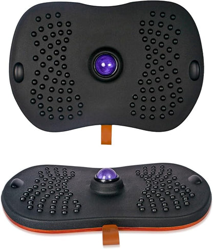 Balance Board for Standing Desk with Massage Ball, Anti-Slip Wobble Board for Office & Home, 360° Rotation Wooden Core Mat for Foot Pain Relief & Anti-Fatigue, Supports 300 lbs