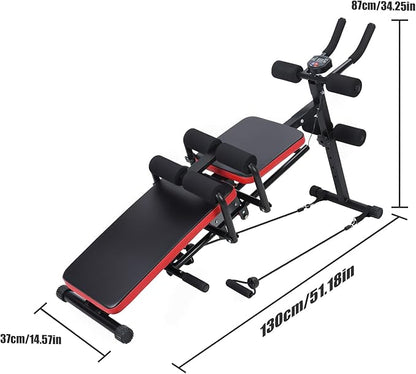 Adjustable Weight Bench for Home Gym, Folding Sit Up Bench, Abdominal Exercise Equipment, Curved Incline/Decline Ab Bench with 660 Lbs Weight Capacity for Full Body Workout & Strength Training