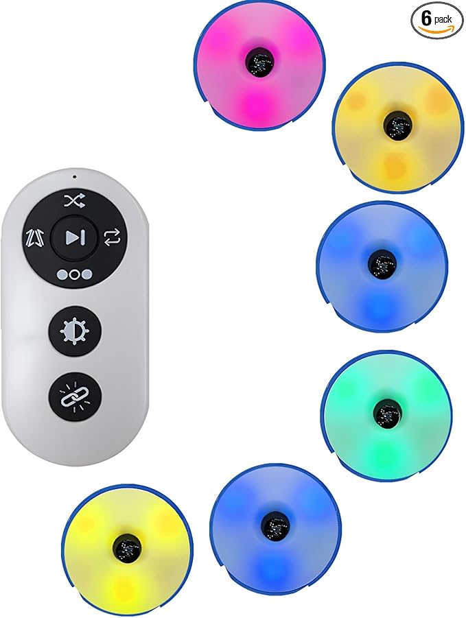 JOJOCY Agile Reaction Training Lamp 6-Piece Set, Portable Sports Fitness Lights for Reflex & Agility Improvement, USB Rechargeable, 4 Modes, 270° View Angle