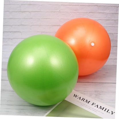 2pcs Anti-Burst Yoga Ball PVC Exercise Balancing Stability Trainer Thickened Mini Pilates Ball for Fitness Training and Gym Use (15-35cm Random Size, Orange+Green)